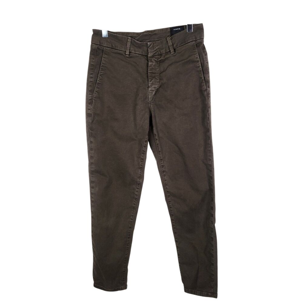 VINCE Pants Womens 25 Olive Green  Classic‎ Crop Chino Stretch Cotton Tapered